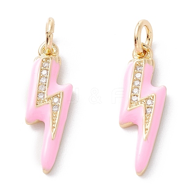 Brass Micro Pave Clear Cubic Zirconia Pendants ZIRC-A019-12G-B-1