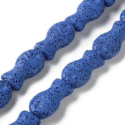 Fish Dyed Natural Lava Rock Beads Strands G-O126-01A-04-1