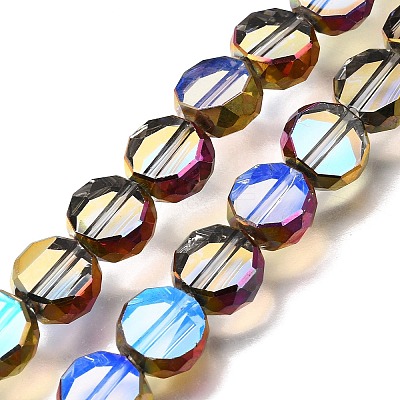 Electroplated Transparent Glass Beads Strands GL-CBA98F0-06C-01-1
