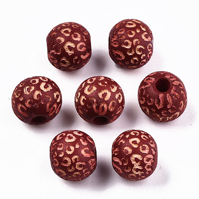 Painted Natural Wood Beads X-WOOD-T021-53A-08-1
