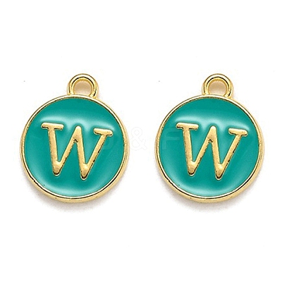 Golden Plated Alloy Enamel Charms ENAM-Q437-15W-1
