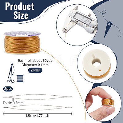 2 Rolls Special Coated Polyester Beading Threads OCOR-NB0002-06D-1
