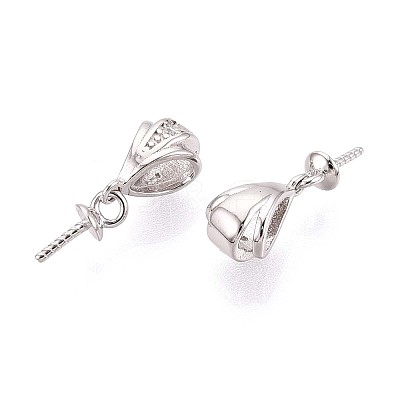 925 Sterling Silver Micro Pave Cubic Zirconia Snap on Bails STER-N016-88P-1