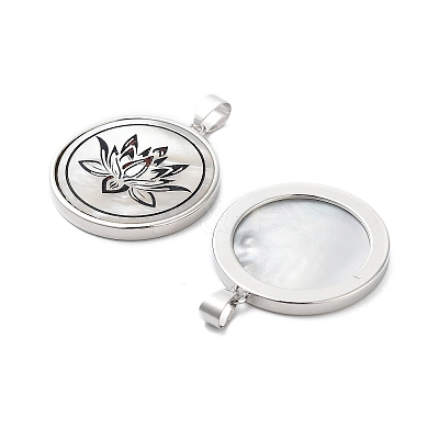 Natural White Shell Pendants SHEL-G017-01P-05-1