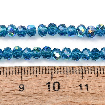 Electroplate Transparent Glass Beads Strands EGLA-A046-01A-10-1