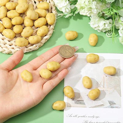 40Pcs Plastic 3D Potato Ornaments DJEW-CA0001-48-1