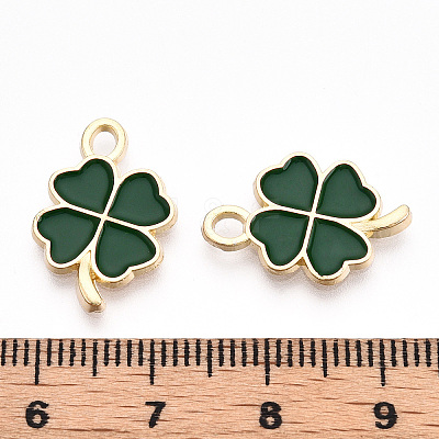 Rack Plating Alloy Enamel Pendants ENAM-N055-088-06LG-1