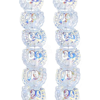 Electroplate Baking Paint Transparent Glass Beads Strands GL-CBA17FF-01G-1