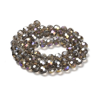 Faceted(32 Facets) Electroplate Glass Beads Strands X-EGLA-R016-4m-27-1