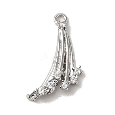 Brass Micro Pave Cubic Zirconia Pendants KK-D091-02P-1