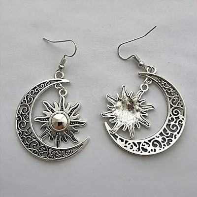 Moon with Sun Alloy Dangle Earrings FS-WG4E656-01-1