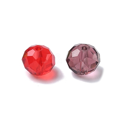Faceted Rondelle Transparent Glass Beads GLAA-R152-10mm-M1-1