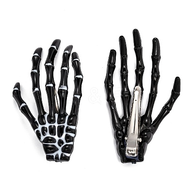 Halloween Skeleton Hands Bone Hair Clips PHAR-H063-A02-1