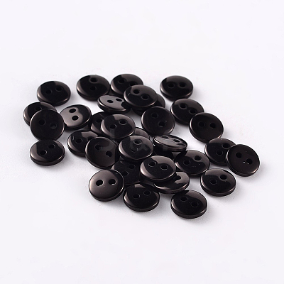 2-Hole Flat Round Resin Sewing Buttons for Costume Design BUTT-E119-34L-13-1