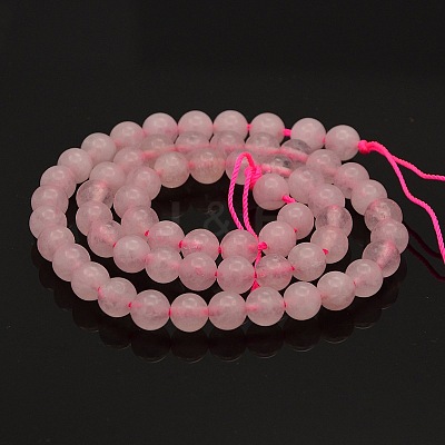 Round Natural Rose Quartz Beads Strands G-N0120-07-6mm-1