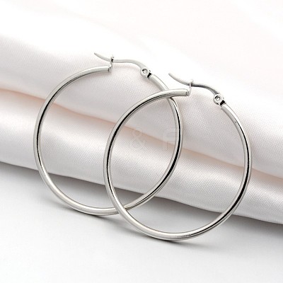 Tarnish Resistant 201 Stainless Steel Big Hoop Earrings EJEW-P066-37C-1