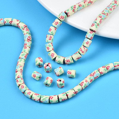 Handmade Polymer Clay Bead Strands CLAY-T020-10E-1
