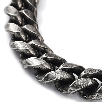 304 Stainless Steel Cuban Link Chains Bracelets for Men & Women BJEW-D031-07B-1