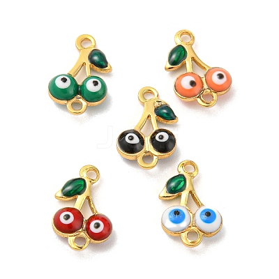 Rack Plating Brass Enamel Pendants KK-CJC0008-03G-1