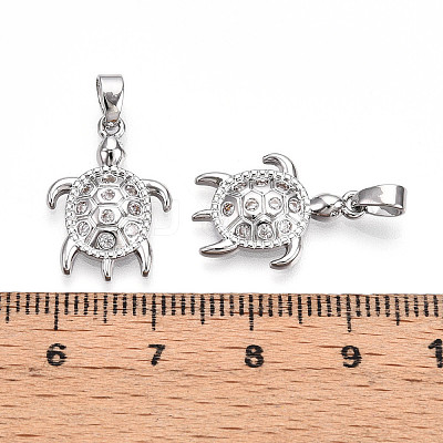 Brass Micro Pave Cubic Zirconia Pendants KK-N257-06P-1