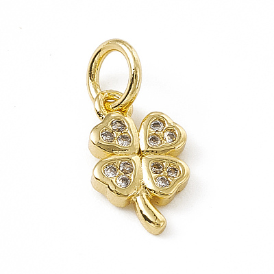Brass Micro Pave Cubic Zirconia Charms ZIRC-F132-35G-1