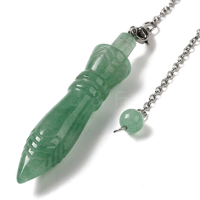 Natural Green Aventurine Pointed Dowsing Pendulums G-F758-F03-P-1