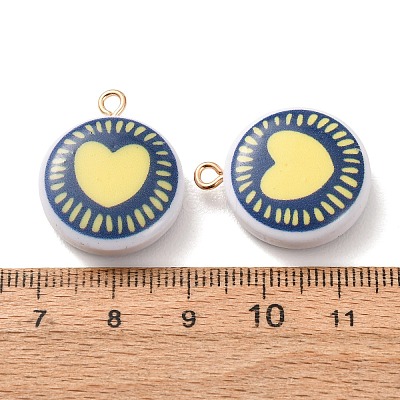 Printed Alloy with Acrylic Pendants AL-CBAE25B-03A-G-1