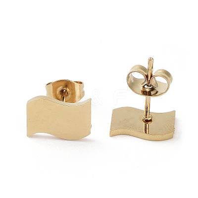 PVD Vacuum Plating 304 Stainless Steel Stud Earrings for Women EJEW-A048-46F-G-1