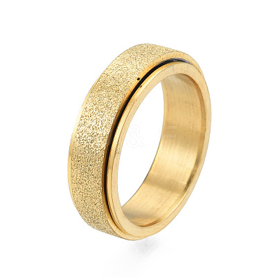 201 Stainless Steel Sand Blast Rotating Finger Ring X-RJEW-N043-06LG-1