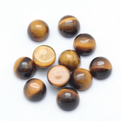 Natural Tiger Eye Cabochons G-P393-R25-10MM-1