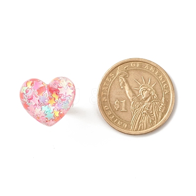 3D Resin Heart with Star Adjustable Ring RJEW-JR00457-1