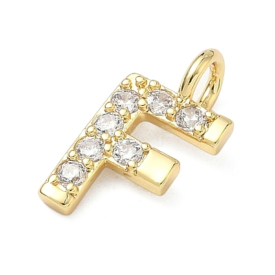 Brass Micro Pave Clear Cubic Zirconia Pendants KK-I476-01G-F-1