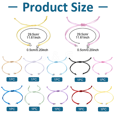 10Pcs Nylon Thread Bracelets Making BJEW-YW00010-1