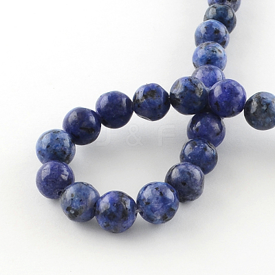 Dyed Natural Sesame Jasper Round Beads Strands X-G-R342-6mm-12-1