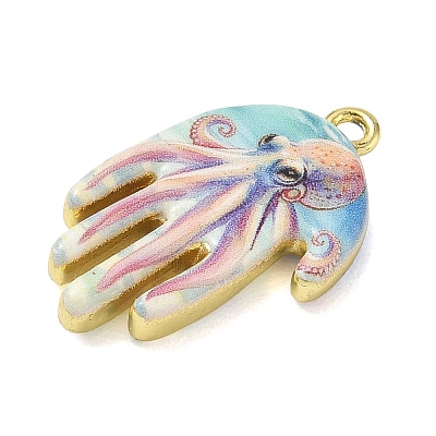Printed Brass Pendants KK-CBAF4A6-01G-02-1