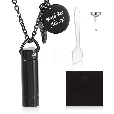 1Pc Word 304 Stainless Steel Column Urn Ashes Necklace DIY-TA0010-07B-1