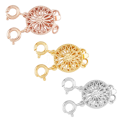 3Pcs 3 Colors Brass Box Clasps KK-DC0003-80-1