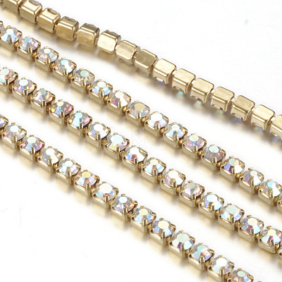 Brass Rhinestone Strass Chains CHC-T001-SS6-02C-1