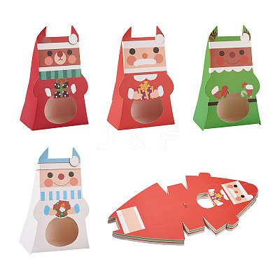 40Pcs 4 Colors Christmas Cardboard Paper Boxes CON-MB0001-03-1