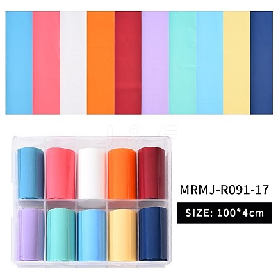 10Rolls Solid Color Nail Art Transfer Stickers MRMJ-R091-17-1