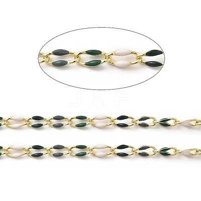 Brass Enamel Curb Chains CHC-C003-13G-17-1