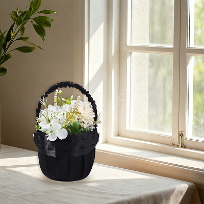 Polyester Flower Baskets with Handle AJEW-CP0010-64-1