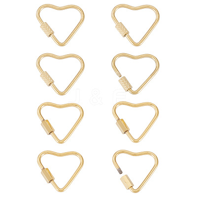 8Pcs 2 Styles 304 Stainless Steel Screw Carabiner Lock Charms STAS-TA0005-51-1