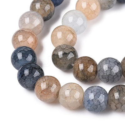 Baking Paint Crackle Glass Beads Strands GLAA-Q106-03A-18-1