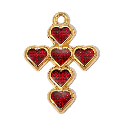 304 Stainless Steel with Enamel Pendants SA-OY002-32G-02-1