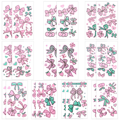 20 Sheets Luminous Water Proof Removable Temporary Tattoos Stickers AJEW-SP0002-81A-1