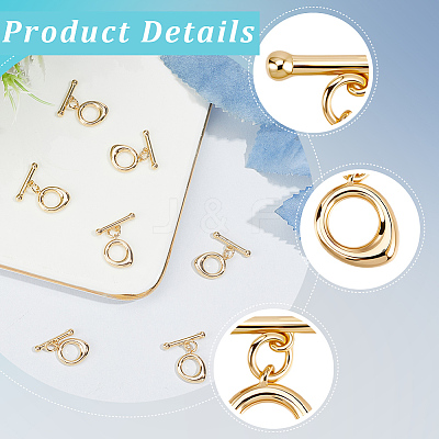 10Sets Brass Toggle Clasps KK-BBC0025-38-1