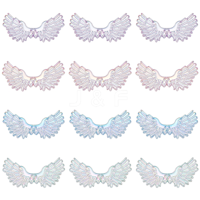 20Pcs UV Plating Transparent Acrylic Beads OACR-SP0002-43-1