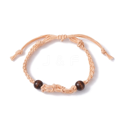 Adjustable Braided Waxed Cotton Macrame Pouch Bracelet Making BJEW-JB09698-03-1