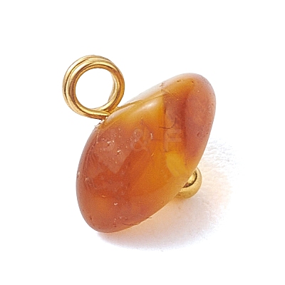 Natural Amber Chip Charms PALLOY-JF05061-1